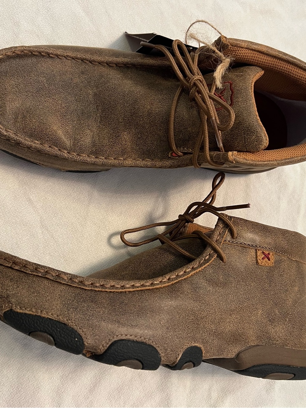 NWT Twisted X Bomber Leather Modern Cowboy Lace Up Driving Moccasins. Size 10M - Picture 10 of 16
